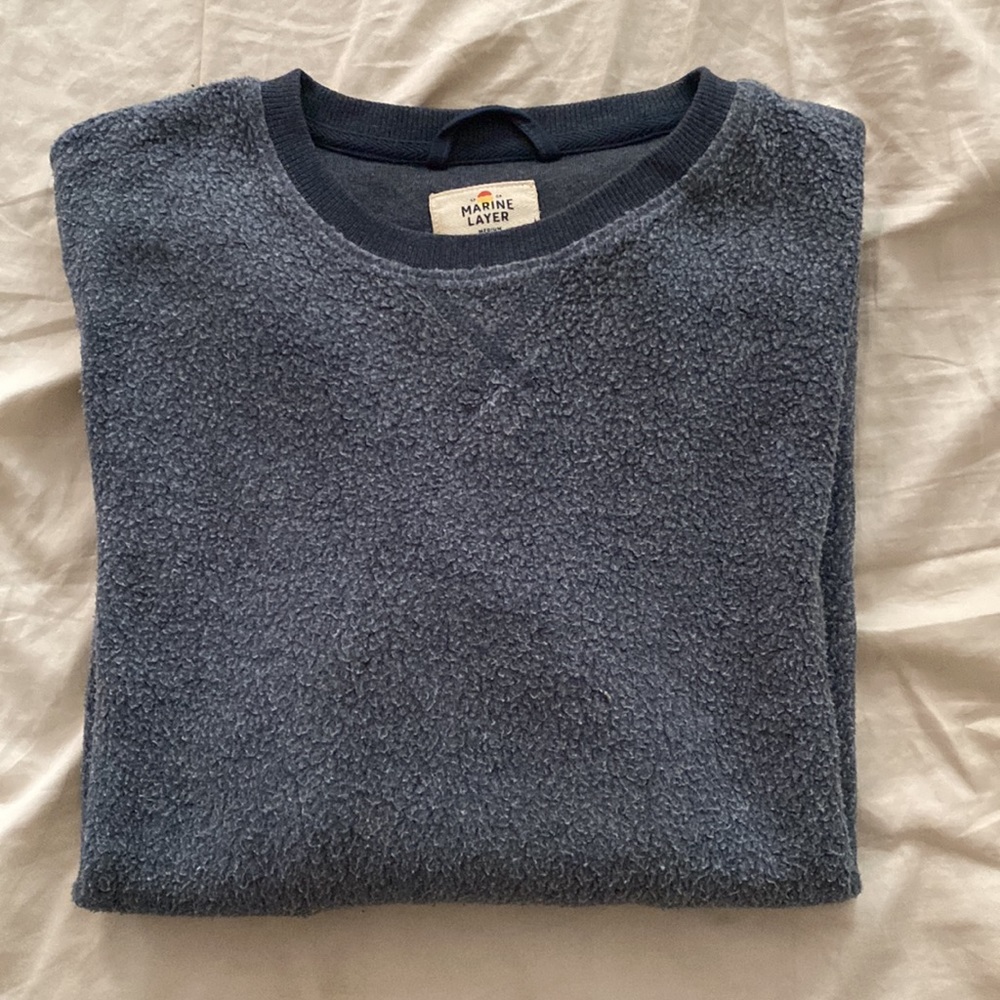 Navy Marine Later Sweater fleece material